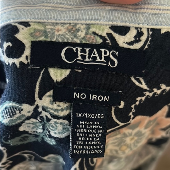 Chaps Floral No Iron Shirt - Picture 5 of 8